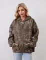 Sweat à capuche camouflage unisexe avec motif de feuilles, idéal pour la saison d'automne. - XS / J004