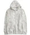 Grau-weißer Blatt-Camouflage-Hoodie für Damen und Herren, bequemer Kapuzenpullover. - XS / J006