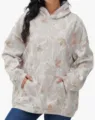 Grauer Ahornblatt-Camouflage-Hoodie, lässiges Herbst-Langarm-Kapuzensweatshirt für Erwachsene. - XS / J007