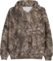 Unisex Camouflage Kapuzenpullover mit Herbstlaubmuster, Freizeit Sportpullover für Herren. - J0017 / XS
