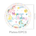 Piatto di carta per festa di compleanno unicorno arcobaleno, 23cm, confezione da 10 pezzi. - Piatti da 9 Pollici 10PCS (Unicorno Macaron)