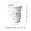 Bicchieri di carta arcobaleno unicorno compleanno festa stoviglie 10pz articoli festa - Bicchieri di Carta 10PCS (Unicorno Macaron)