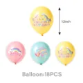 Set di palloncini in latex unicorno colorato per decorazioni festa compleanno 12pollici - Palloncini 18PCS (Unicorno Macaron)