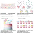 Unicorno festa di compleanno decorazione set banner appendere spirale topper per torta. - Combo Decorazioni 4 Pezzi (Unicorno)
