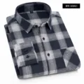 Camisa casual de manga larga a cuadros para hombre clasico negro y blanco con botones - 39/M / XDM21