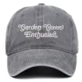 Vintage gewassen geborduurde honkbalpet met stijlvolle belettering voor casual dagelijks - Eén maat / Grijs
