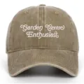 Vintage washed distressed embroidered baseball cap for men and women casual outdoor sun hat - One Size / Khaki