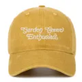 Vintage washed cotton baseball hat with white embroidery Garden Centre Enthusiast casual cap. - One Size / Yellow