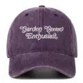 Vintage washed purple baseball cap with white Garden Centre Enthusiast embroidery unisex. - One Size / Purple