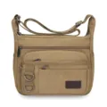 Canvas Umhängetasche für Herren Mehrschichtige Freizeittasche Vintage Kuriertasche - S / Khaki