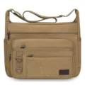 Herren Vintage Canvas Umhängetasche Mehrfache Taschen Lässige Freizeittasche Khaki - Extra groß / Khaki
