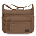 Herren Segeltuch Umhängetasche Mehrschicht Große Kapazität Freizeit Crossbody Tasche Retro - Extra groß / Kaffeebraun