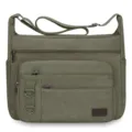 Herren Segeltuch Umhängetasche Mehrschichtige Schultertasche Freizeittasche Gross - Extra groß / Armeegrün