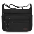 Herren schwarze Segeltuch Umhängetasche Mehrfachtaschen lässige Schultertasche große Kapazität. - Extra groß / Schwarz