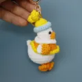 Llavero de pato tierno hecho a mano de ganchillo peluche colgante de bolso amarillo suave - Pato Van Gogh