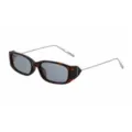 Lunettes de soleil carrées pour hommes en écaille avec branches métalliques fines. - Style à Petit Cadre Carré / Léopard Écaille Gris (C5)