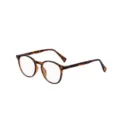 Classic tortoise shell oval frame glasses for men, stylish retro eyewear for daily wear. - Dark Smoke Tortoise Frame White To Tea