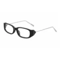 Lunettes carrées noires avec branches fines en métal argenté pour un style quotidien moderne. - Style à Petit Cadre Carré / Lentille Noir Blanc (C7)