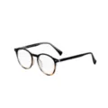 Stylish oval gradient sunglasses for men with anti-UV protection and acetate frame. - Top Glossy Black Bottom Tea Spotted Frame White To Gray