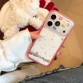 Funda transparente con estrellas de colores y borde rojo para iphone, proteccion elegante. - Funda Con Estrellas de Colores / Para iPhone 18 Pro Max / Rojo Cereza