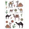 Autocollant de tatouage temporaire style ethnique avec chameaux et cactus mignons. - Motif Chameau et Cactus (K0-26034)