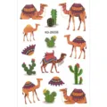 Planche tatouages temporaires style ethnique exotique avec chameaux, cactus et motifs géométriques. - Motif Mixte Chameau et Cactus (K0-26036)
