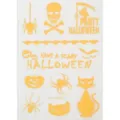 Feuille de tatouage temporaire d'Halloween avec des chauves-souris, crânes et citrouilles effrayants. - Style Squelette Citrouille Chat Noir (FDG-26003)