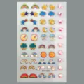 Feuille d'autocollants pour ongles de dessin animé mignons avec arc-en-ciel et strass pour DIY. - Style Arc-en-ciel Étoile (CD3-26055)