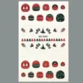 Autocollants d'ongles de Noël pour enfants, décalcomanies d'art d'ongles de fête étanches. - Style Classique Rouge Vert Festif (CD3-26082)