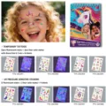 Enfants tatouage temporaire licorne autocollant ensemble imperméable dessin animé carnet - Thème Licorne / TTS-26C001-TTS-26C008