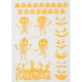 Stickers de tatouage temporaire pailletés d'Halloween avec fantômes et citrouilles. - Style Fantôme Effrayant Paillettes Jaunes (FDG-26007)