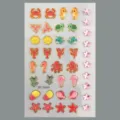 Jolis autocollants d'ongles thème océan dessin animé dopamine enfants autocollant étanche - Style Créature Marine (CD3-26060)