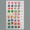 Adhésifs d'ongles colorés pour enfants, autocollants étanches fruits cœur style DIY. - Style Floral Cœur (CD3-26061)