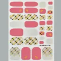 Stickers pour ongles d'orteils rose pailleté motif géométrique autocollant faux ongles pieds - Style Patchwork Géométrique Argent Rose (FH26011)