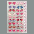 Adorables autocollants d'ongles cœur de dessin animé pour enfants, feuille de strass acrylique roses - Style Cœur Rose (CD3-26063)