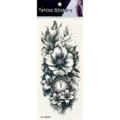 Autocollant de tatouage de bras temporaire de montre de poche fleur de papillon noir et blanc - Motif Montre de Poche Papillon Fleur (K4-26009)