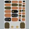 Set d'autocollants pour orteils avec étoiles dorées et motifs géométriques pour l'été. - Style Paillettes Grille Étoilée Marron Noir (FH26015)