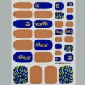 Autocollants d'ongles de pied floraux d'été étanches enveloppes d'ongles d'orteil pour femmes - Style Motif Abstrait Marguerite Rose Bleu (FH26016)