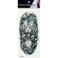 Autocollant de tatouage semi-manche temporaire avec design de tigre et montre de poche. - Motif Tigre Montre de Poche (K4-26011)