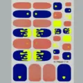 Autocollants d'ongles de pied imperméables bandes de pédicure autocollantes pour été - Style Paillettes Jaune Néon Rose Bleu (FH26017)