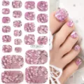 Autocollants d'ongles d'orteil de fleur de cerisier rose étanches autocollants déco - Fleur de Cerisier Rose (FTT-26011)