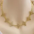 Gold Plated Cubic Zirconia Witch Knot Necklace Vintage Pig Nose Chain Fashion Jewelry - Witch Knot Necklace (2) / 18K Gold