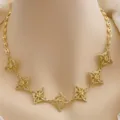 Gold plated zircon witch knot necklace, vintage luxury style fashion jewelry item. - Witch Knot Necklace (6) / 18K Gold