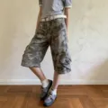 Women's casual loose camo cargo capris summer streetwear low-rise denim seven-point pants - S / Bottoms / Camouflage