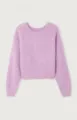 Purple fuzzy knit sweater for women, cozy long sleeve crewneck casual pullover top. - S / Tops / Pink