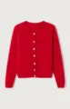 Women red knit cardigan sweater casual long sleeve button down sweater daily wear apparel - Red