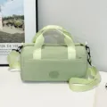 Light green crossbody pillow bag, minimalist casual shoulder bag with top handle and strap. - Green
