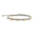 Bracciale margherita intrecciato a mano boho con perline e cordoncino regolabile chic. - Margherita Bianco Sporco (BLS260017B)