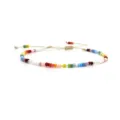 Pulsera ajustable de cuentas de colores delicada para mujer estilo bohemio minimalista detalle - Pulsera Ajustable de Abalorios de Colores (BLS260015A)