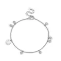 Bracelet en argent sterling 925 avec perles et pendentifs en zircone cubique gravé pour femmes. - Bracelet à Billes Or Blanc